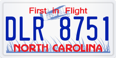 NC license plate DLR8751