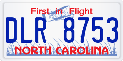 NC license plate DLR8753
