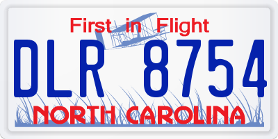 NC license plate DLR8754