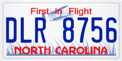 NC license plate DLR8756