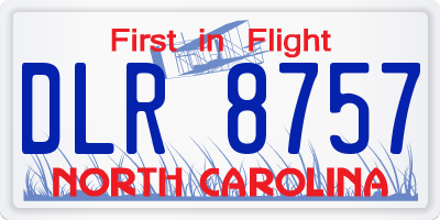 NC license plate DLR8757