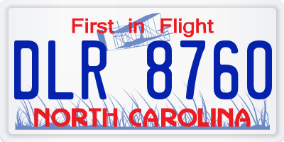 NC license plate DLR8760