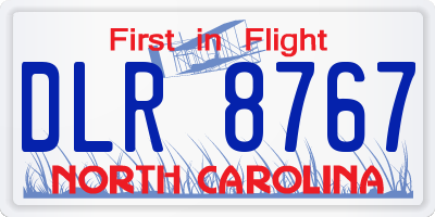 NC license plate DLR8767