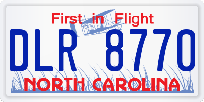 NC license plate DLR8770
