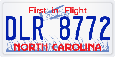 NC license plate DLR8772