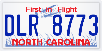 NC license plate DLR8773