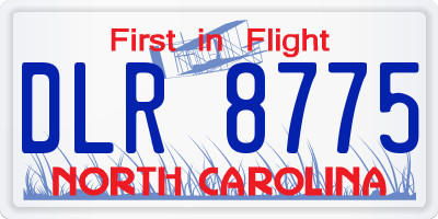 NC license plate DLR8775