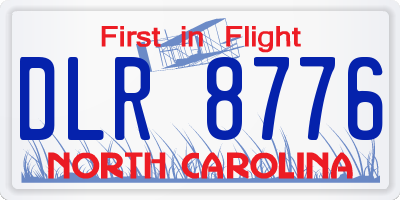 NC license plate DLR8776