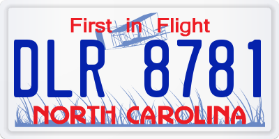 NC license plate DLR8781