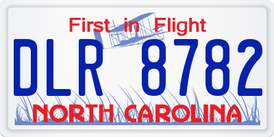 NC license plate DLR8782