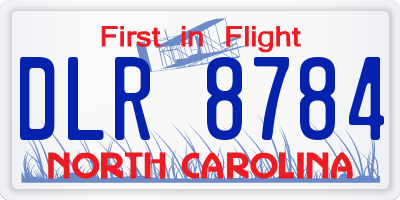 NC license plate DLR8784