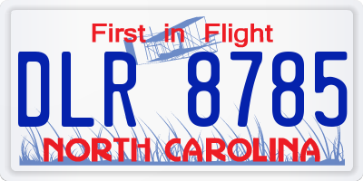 NC license plate DLR8785