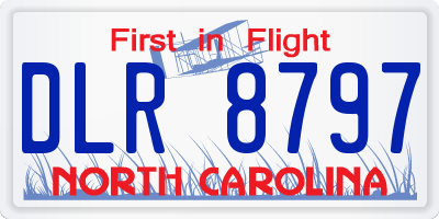 NC license plate DLR8797