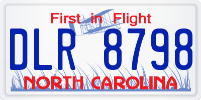 NC license plate DLR8798