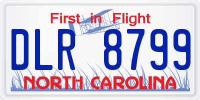 NC license plate DLR8799