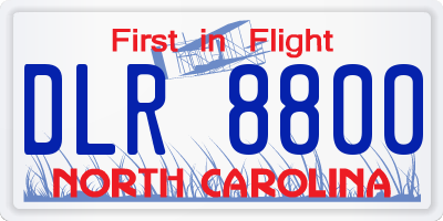 NC license plate DLR8800