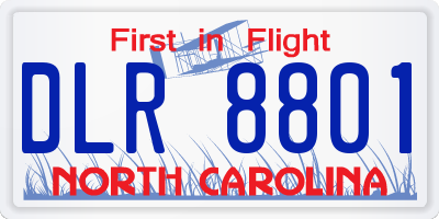 NC license plate DLR8801