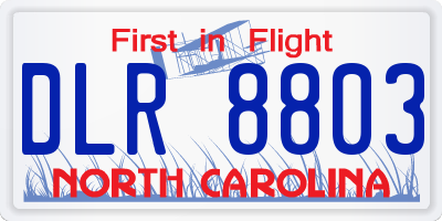 NC license plate DLR8803