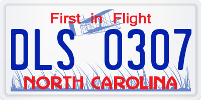 NC license plate DLS0307