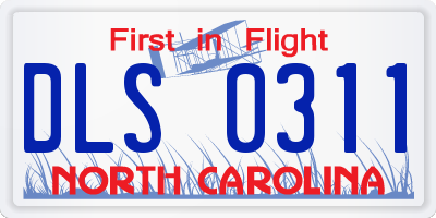 NC license plate DLS0311