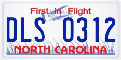 NC license plate DLS0312