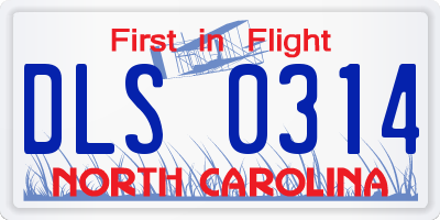 NC license plate DLS0314