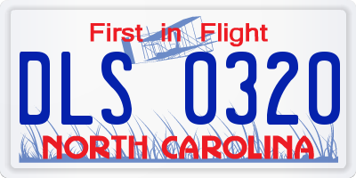 NC license plate DLS0320