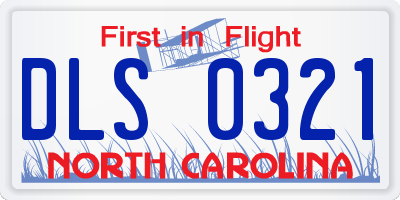 NC license plate DLS0321