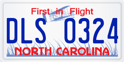 NC license plate DLS0324