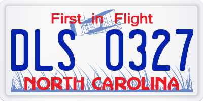 NC license plate DLS0327