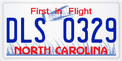 NC license plate DLS0329