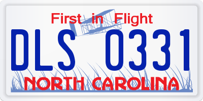 NC license plate DLS0331