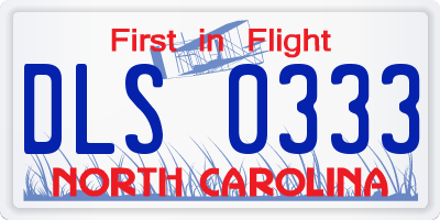 NC license plate DLS0333
