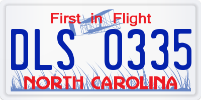 NC license plate DLS0335