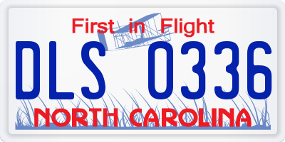 NC license plate DLS0336