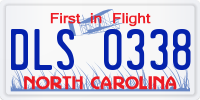 NC license plate DLS0338