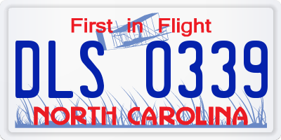 NC license plate DLS0339