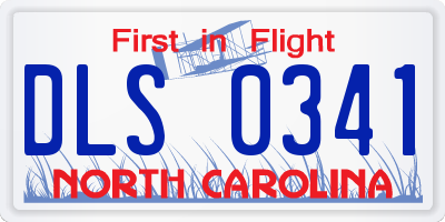 NC license plate DLS0341
