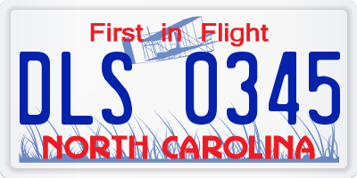 NC license plate DLS0345