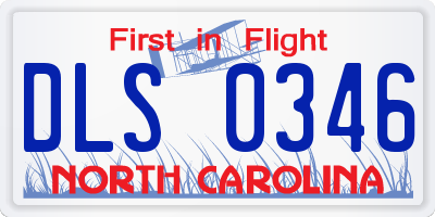 NC license plate DLS0346