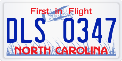 NC license plate DLS0347