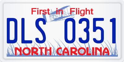 NC license plate DLS0351