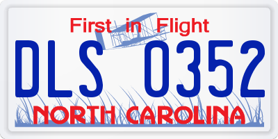 NC license plate DLS0352