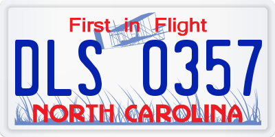 NC license plate DLS0357