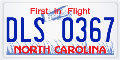 NC license plate DLS0367