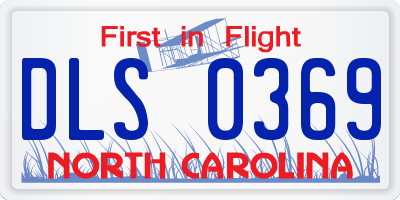 NC license plate DLS0369