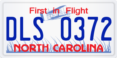 NC license plate DLS0372