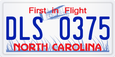NC license plate DLS0375
