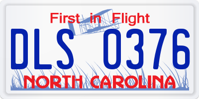 NC license plate DLS0376