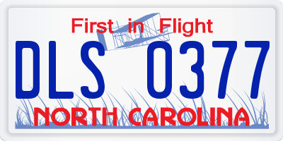 NC license plate DLS0377